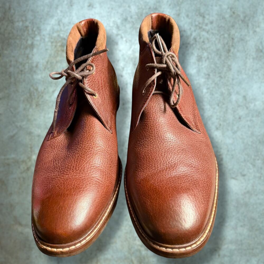COLE HAAN Grand Os Brown Leather Round Toe Lace Up Chukka Boots EUC